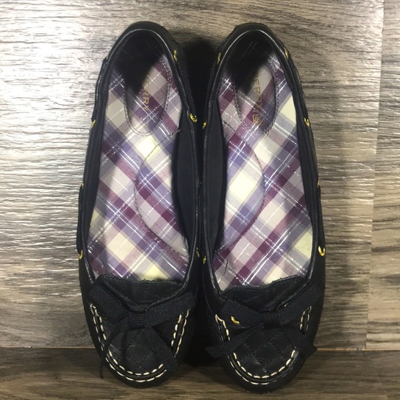 Sperry Black Leather Driving Loafers - Picture 7 of 8